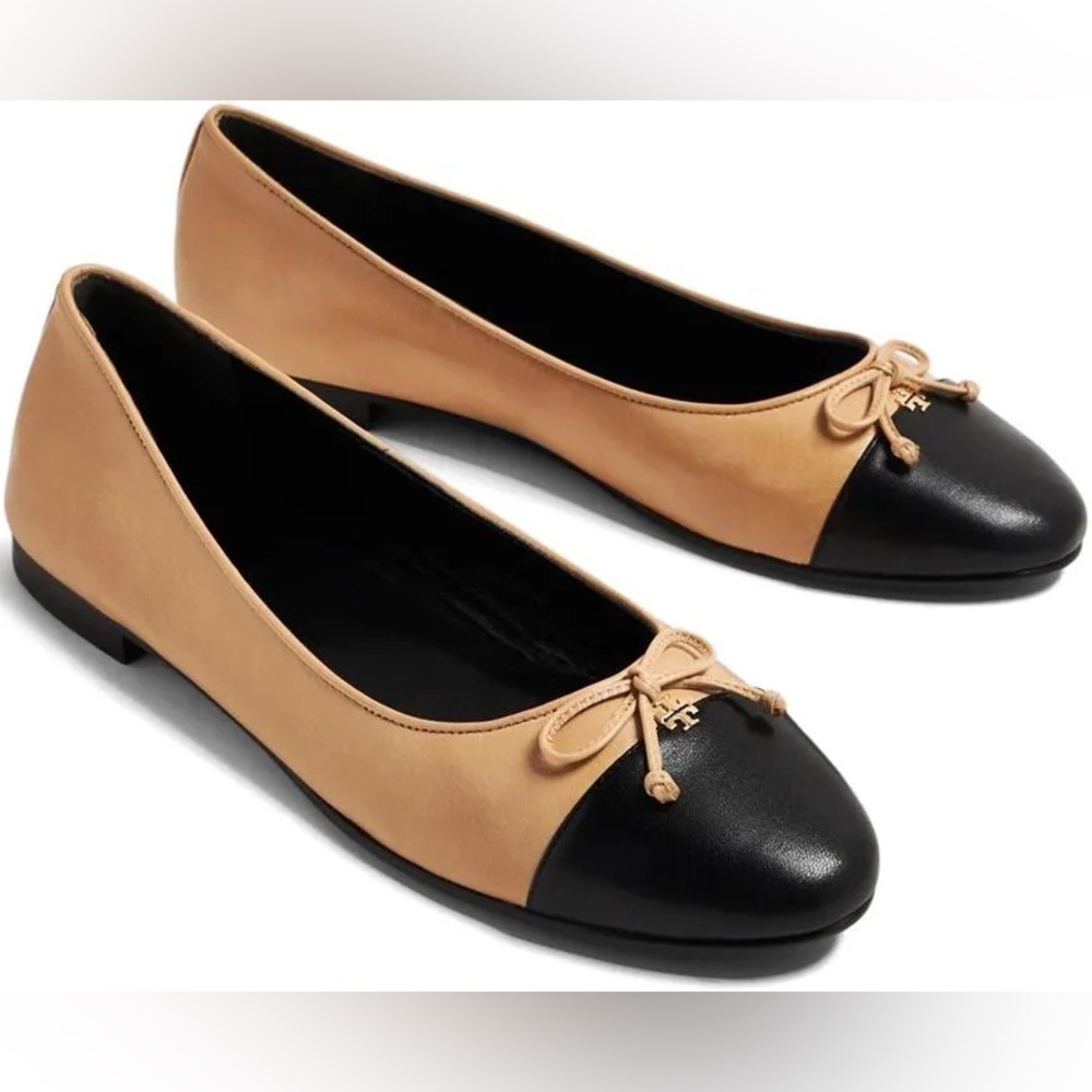Tory Burch Cap-Toe Leather Ballet Flat